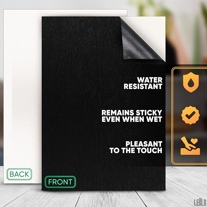 LEGLO Black Felt Sheets 12 Pcs, Sticky-Back A4 Craft Fabric, 8.3 x 11.8 in |