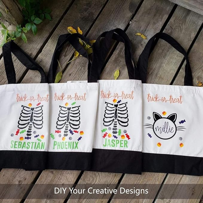 TOPDesign 6-Pack Super Strong Large 12oz Cotton Canvas Tote Bags, Reusable