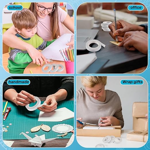 9 Rolls Double Sided Tape for Crafts, Strong Double-Sided Tape, Scrapbook Tape