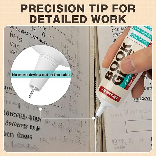 Book Glue, Dries Clear & Flexible Book Binding Glue Adhesive, Used