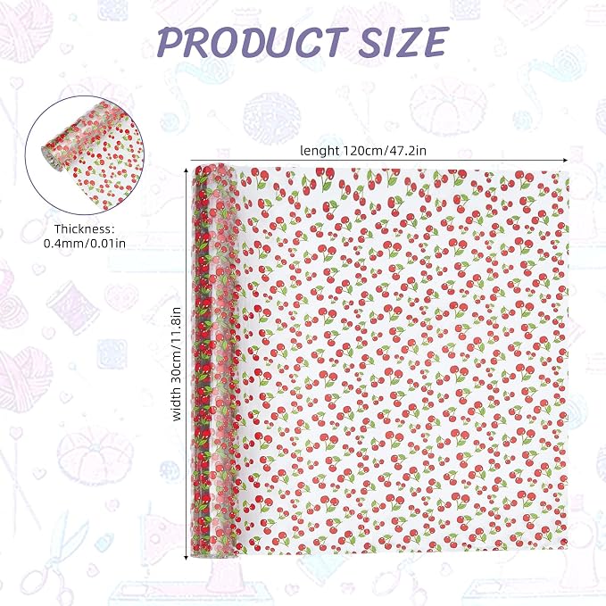 Printed TPU Jelly Faux Leather Fabric, 47.2 x 11.8 Inch Transparent Clear Jelly