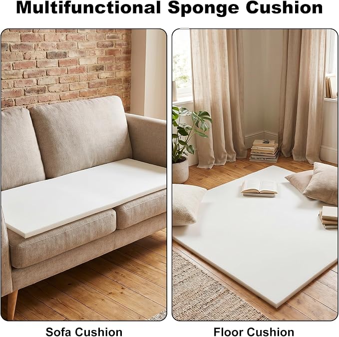 2 PCS 59" x 79" High Density Foam Sheets 35D Durable Cushion Craft Foam
