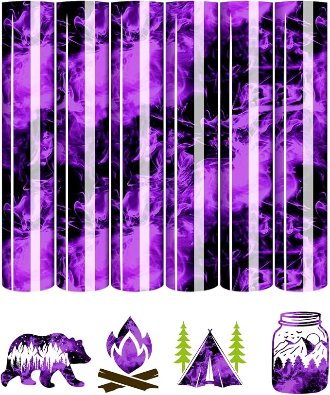 Tintnut Purple Flame Heat Transfer Vinyl, stretch washable, suitable
