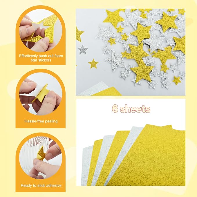 BEISHIDA 1020 PCS Glitter Foam Stickers