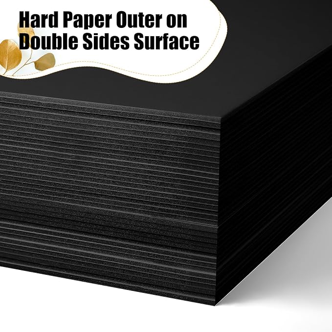 Frienda 50 Pack Black Foam Board Foam Poster Boards 11 x 14 Inch