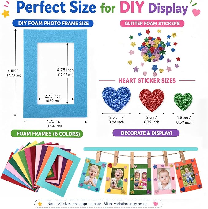 Jetec 48 Pieces Colorful Felt Photo Frames Holiday Picture Frames and 100