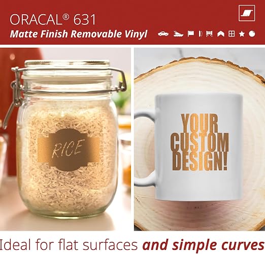 ORACAL 631 Matte Copper Vinyl Durable Roll Easy to Weed Permanent Adhesive