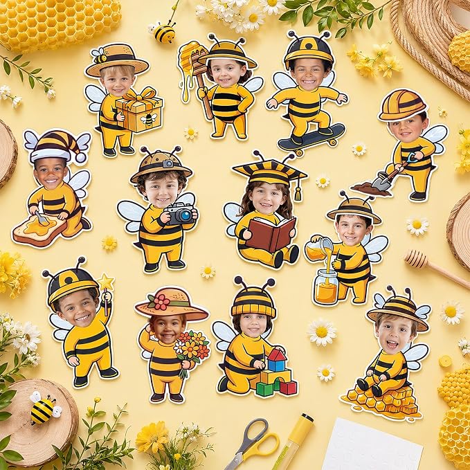 120pcs Bee Theme Cutouts Honey Bee Bulletin Board Decorations Back to School