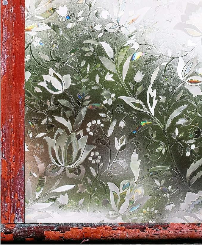 Window Film Privacy Stained Glass Frosted Decoration Static Cling Removable