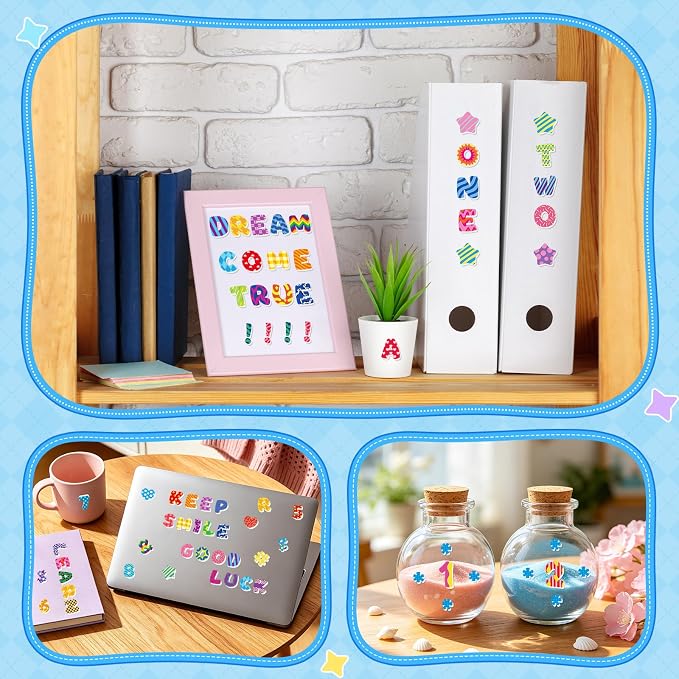 640 PCS Foam Letter Stickers for Kids Crafts, 3D Puffy Colorful Alphabet ABC