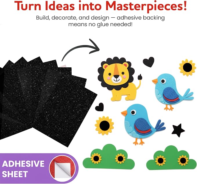 Self-Adhesive Glitter EVA Foam Sheets