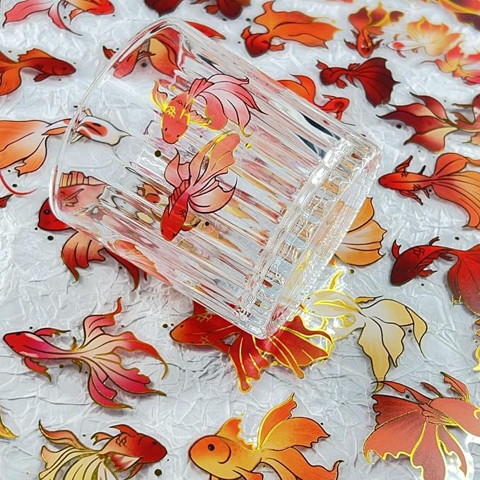 50Pcs Gold Fish Stickers for Scrapbooking Journaling Junk Journal Scrapbook