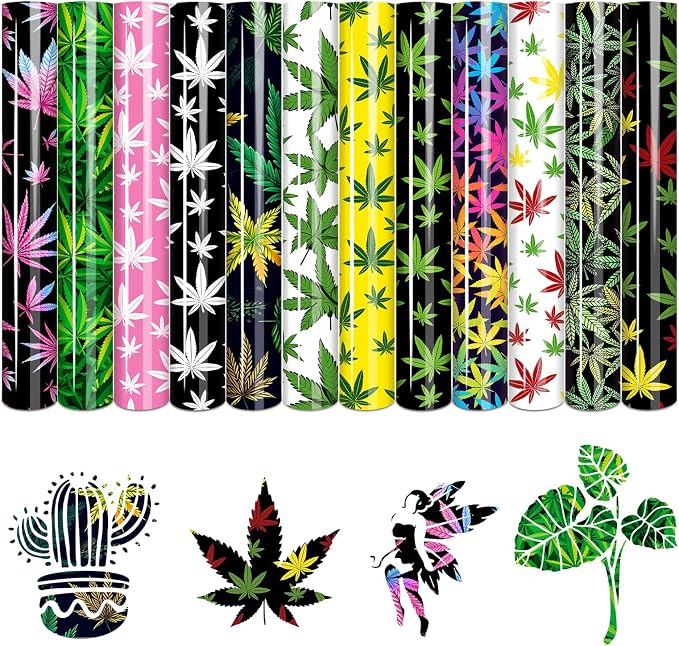 Tintnut Rasta Cannabis Leaf HTV Vinyl, easy cut & weed, stretch washable