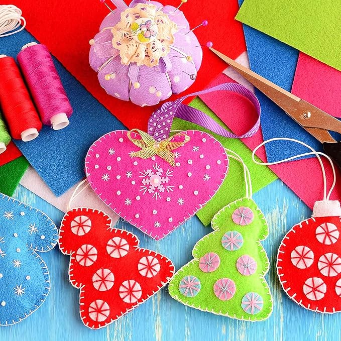 Whaline 18Pcs Pastel Felt Fabric Sheets Pink Blue Assorted Soft Thick Craft