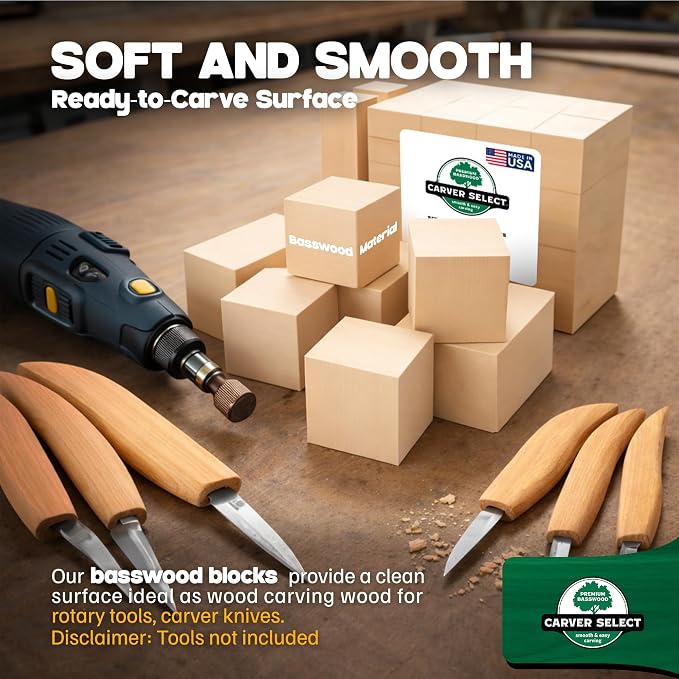 Basswood Carving Blocks Set of 19 – Wood Carving Kit