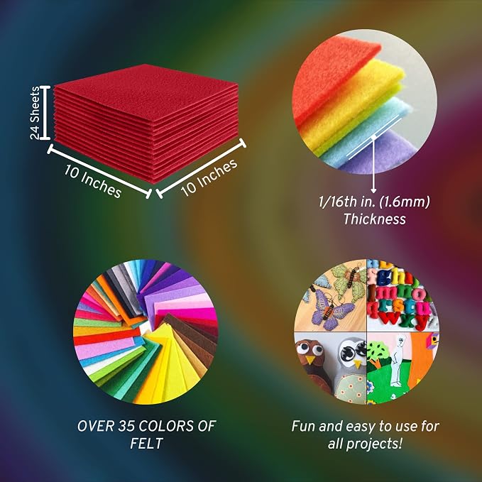 FabricLA Acrylic Felt Sheets for Crafts