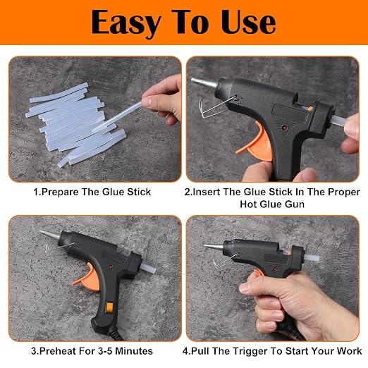 200 Pack Mini Hot Glue Sticks, 4 Inch and 8 mm Diameter High Viscosity