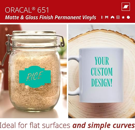 ORACAL 651 Matte Turquoise Vinyl Durable Roll Easy to Weed Permanent Adhesive