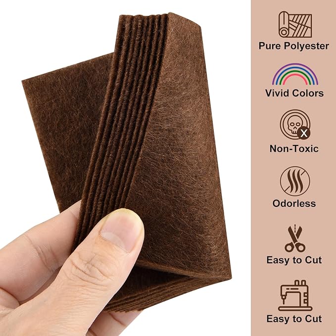 Morcheiong 50 Pcs Felt Fabric Soft Felt Fabric Sheet