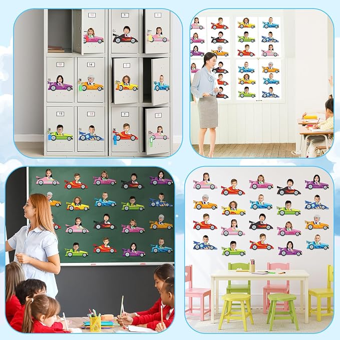 gisgfim 80Pcs Racing Car Cutouts Race Car Decorations Bulletin Board Auto Paper