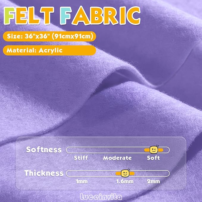 Lavender 36" X 36" Felt Fabric Sheet