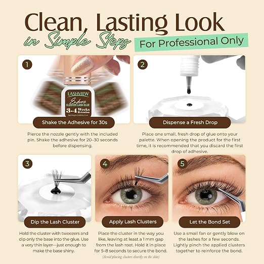 LASHVIEW Lash Cluster Glue & Remover Kit Super Strong Hold 4 Weeks+