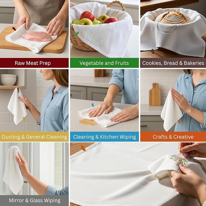 Flour Sack Towels| Tea Towel for Crafts| Kitchen Towels Cotton Blank Towel for