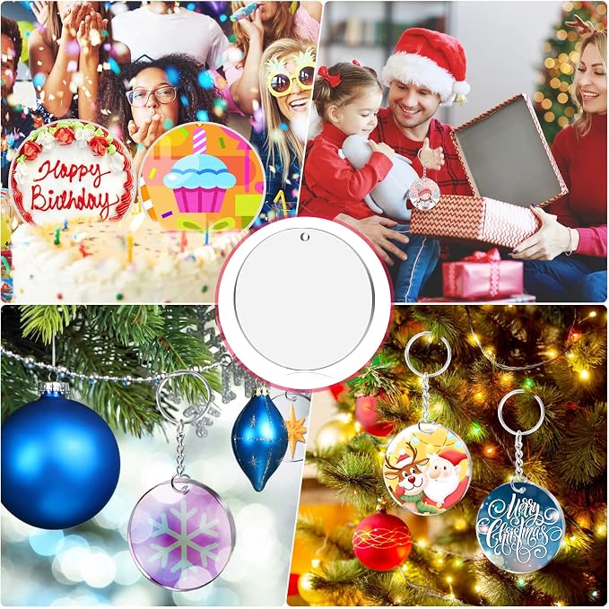 3 inch Acrylic Ornaments Blanks 30pc Clear Round Ornaments Blanks