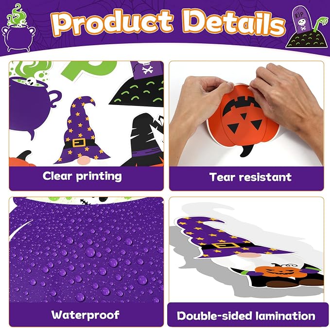 ojustbeok Halloween Bulletin Board Rainbow Pumpkin Ghost Decorations Bat Castle