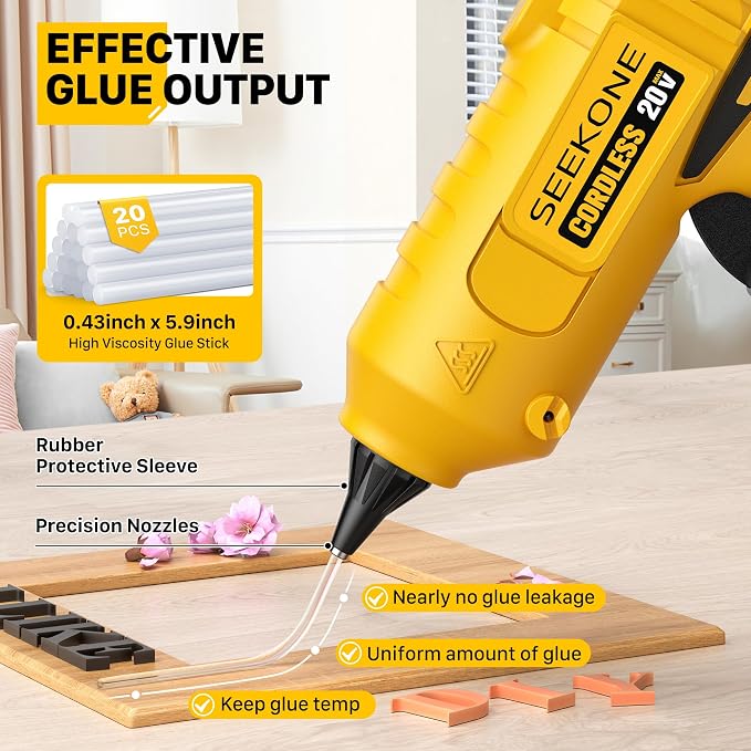 SEEKONE Hot Glue Gun, 100W Cordless Hot Glue Gun