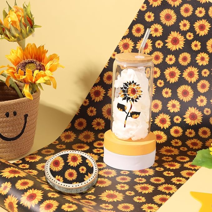 Tintnut Sunflower Permanent Vinyl Roll 12" x5ft Permanent Adhesive Vinyl |