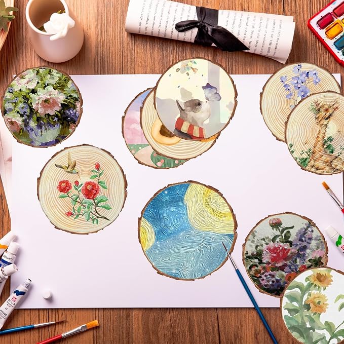 FSWCCK 17 PCS Unfinished Wood Slices