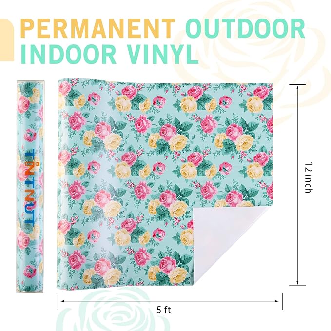 Tintnut Rose Permanent Vinyl Roll 12in x 5ft Valentine's Day Adhesive Vinyl |