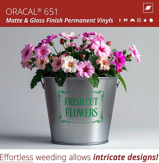 ORACAL 651 Matte Green Vinyl Durable Roll Easy to Weed Permanent Adhesive Craft