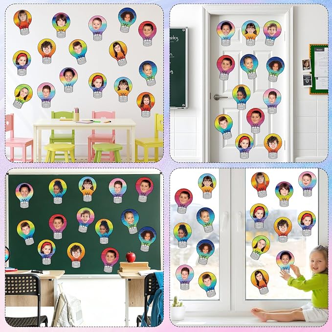 60PCS VBS 2026 Light Bulb Theme Cutouts Gradient Watercolor Light Bulb Bulletin