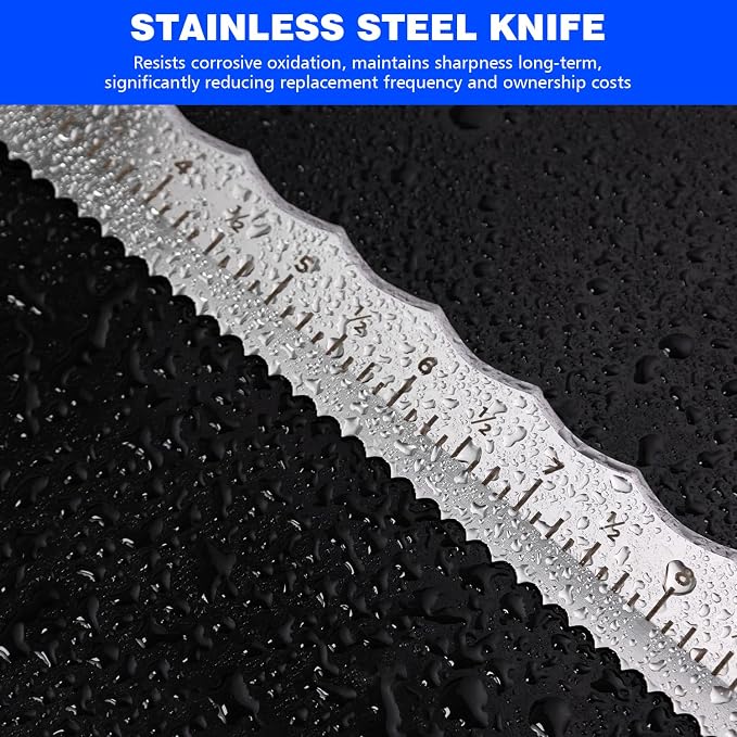 Insulation Knife with Measuring Scale, Stainless Steel Double-Sided Serrated
