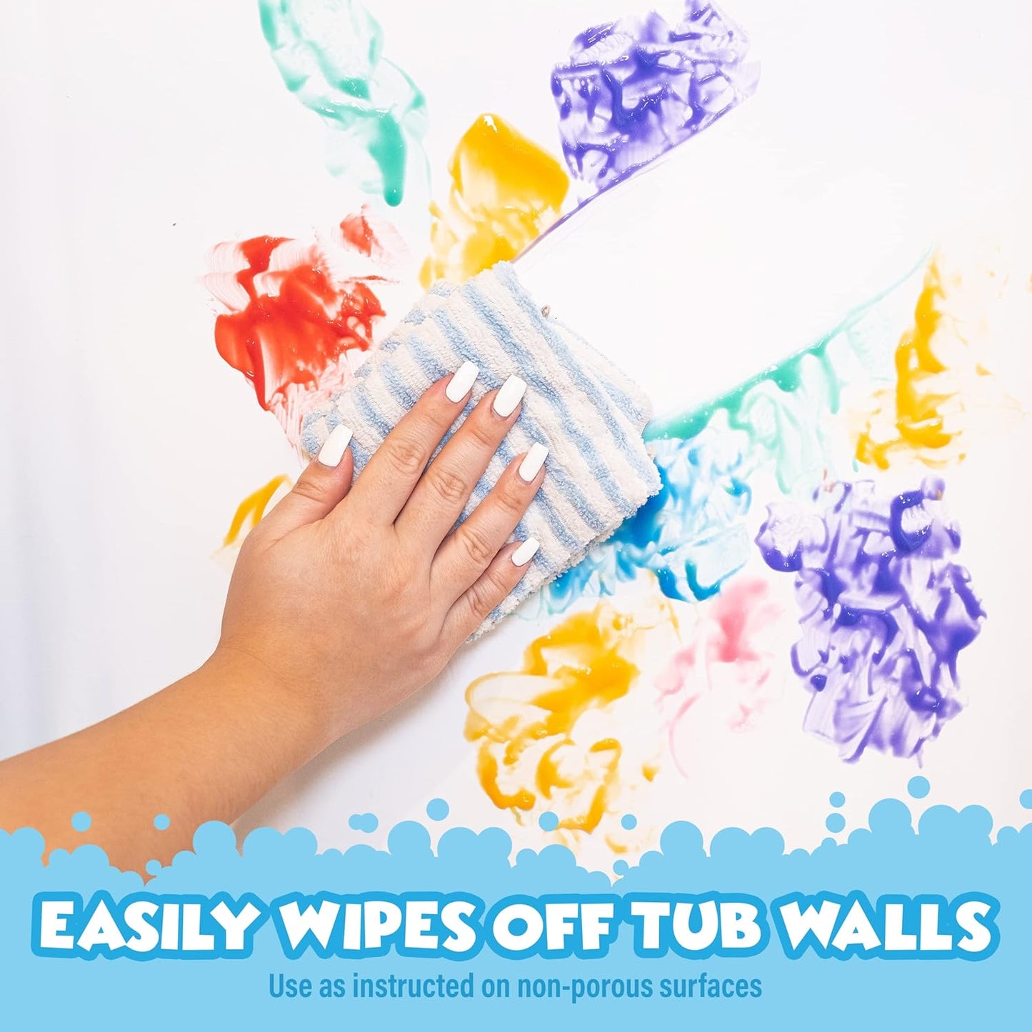 Tub Works® Bath Paint Soap Bath Toy, Classic 6 Pack | Non-Toxic | Washable Bathtub Paint for Finger Painting on Tub Walls | Ideal Toddler Bath Toys for Creative Play | Easy to Clean, Fun Bath Art