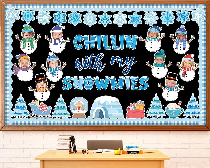Winter Bulletin Board Decoration Set Christmas Snowman Classroom Decoration