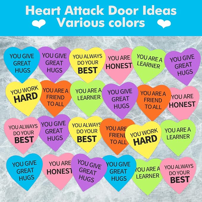 90 Pieces Heart Cutouts Paper Hearts Heart Shape Cards 5.5 Inches Large