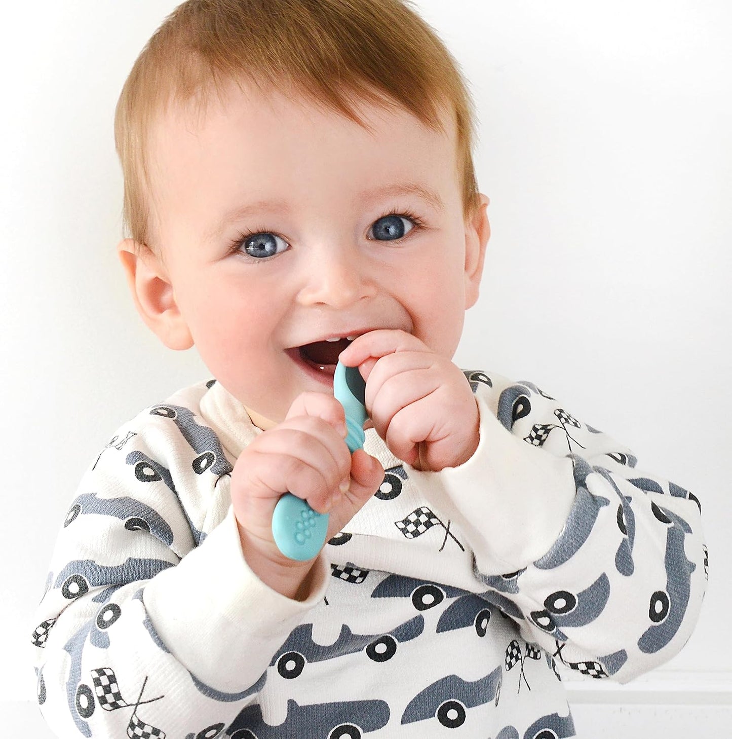 PrimaStella Silicone Chew Spoon Set for Babies and Toddlers - Safety Tested - BPA Free - Microwave, Dishwasher and Freezer Safe - Earth Shades