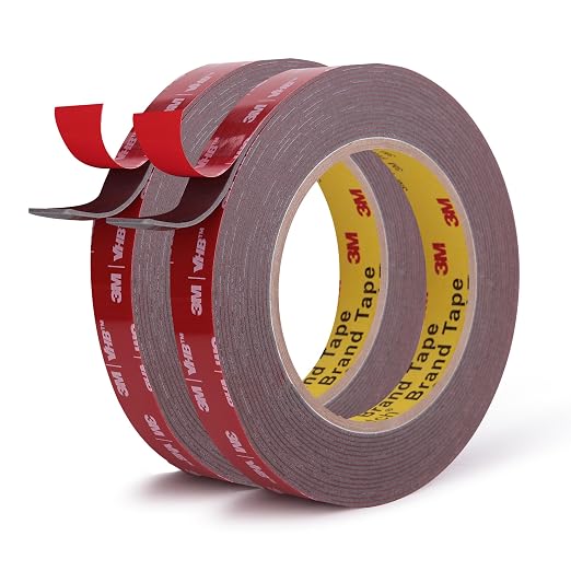 3M Double Sided Tape, Heavy Duty, 1/2” x 18Ft, 2 Pack | Very High Bonding
