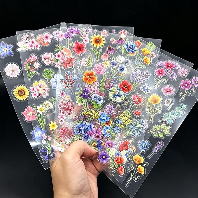 316PCS Transparent Flower Stickers: