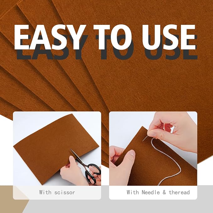 HaoFeiJH Brown Felt Fabric Sheets