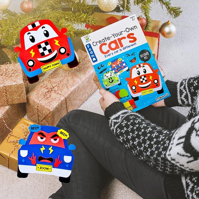 VKPI 4 Pieces EVA Foam Art Crafts Gift Kit, Creative Make Your Own Cars