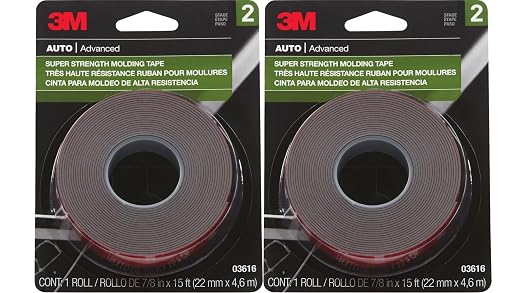 3M Super Strength Molding Tape 03616, 7/8 in x 15 ft Each, Heavy Duty