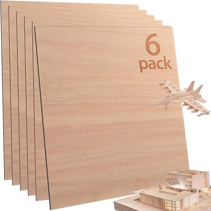 6 Pcs Mahogany Plywood Sheets, School DIY Projects, CNC Cutting, and Wood