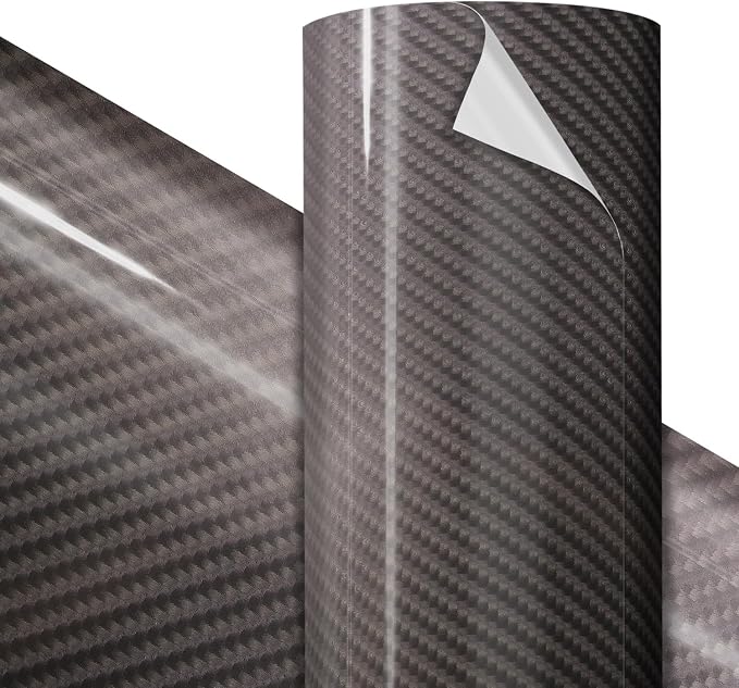 VViViD Premium Grey Tek-R Carbon Craft Vinyl Roll 1ft x 5ft – Bubble-Free Air