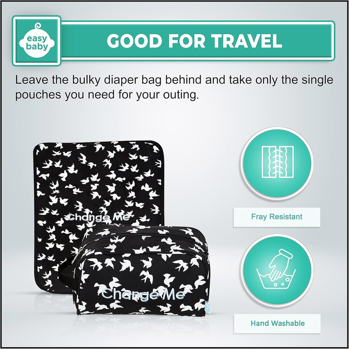 Easy Baby - Diaper, Bottle, and Supplies - Organizer Pouches and Changing Pad - Change, Feed, Dress, and Clean Me (8 Pack Brooklyn) | Organizing Packing Tote Cubes for Baby Items
