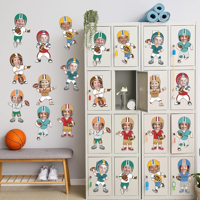OBUSATT 60 Pcs Football Theme Cutouts Rugby Bulletin Board Decorations Sports