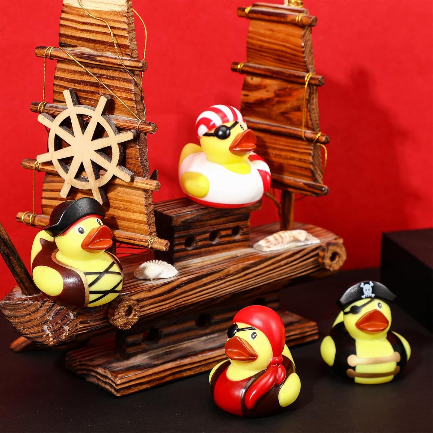 Lewtemi 36 Pcs 2 Inch Mini Pirate Rubber Ducks Cruise Ducks for Hiding with Tags Cute Yellow Decor Bathtub Pool Pirate Party Favors for Carnival Supplies Birthday Party Favor Gifts